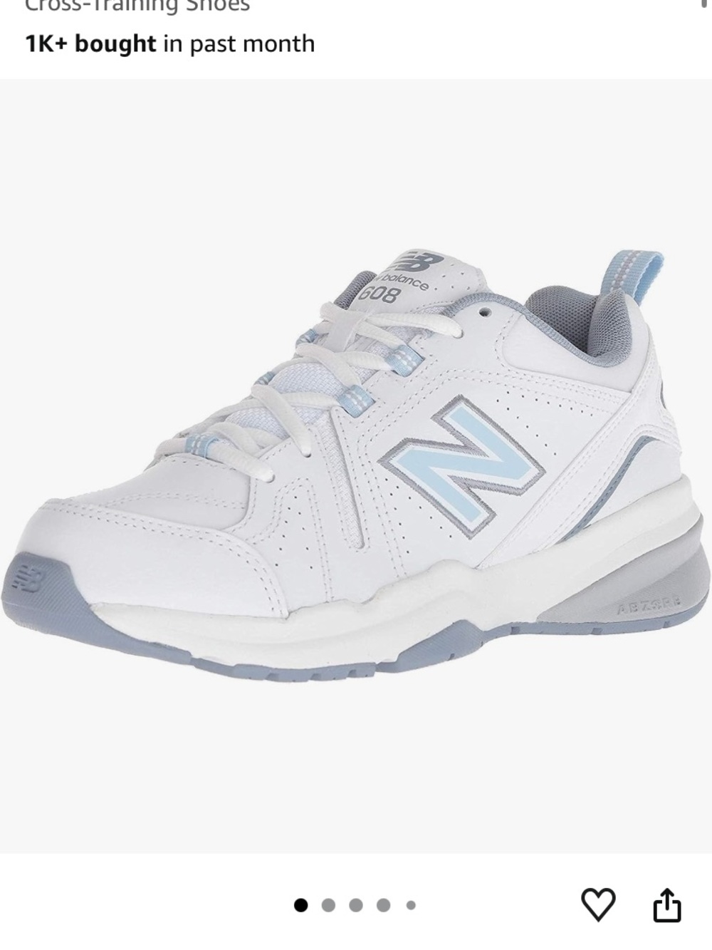 *BRAND NEW* New Balance White and Light Blue 608 V5 Cross-Trainer Sneaker (NWT)